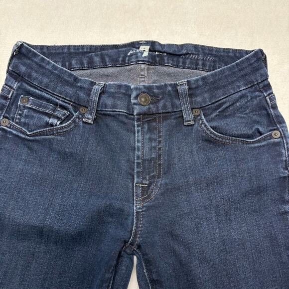 7 For All Mankind Kimmie Low Rise Bootcut Jeans Womens Size 26 Blue Denim - Picture 3 of 12